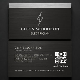 Electrician Metallic QR Code Visitkort