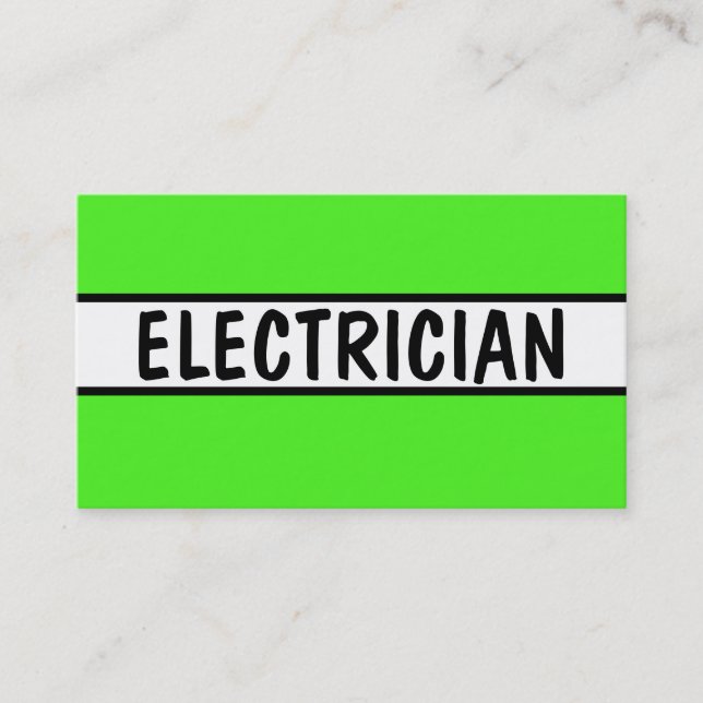 Electrician Neon Grönt Visitkort (Framsida)