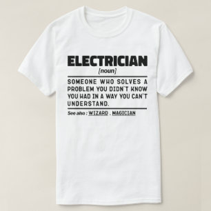 Electrician Noun Coola Pappa Retrött Fars dag Joke T Shirt