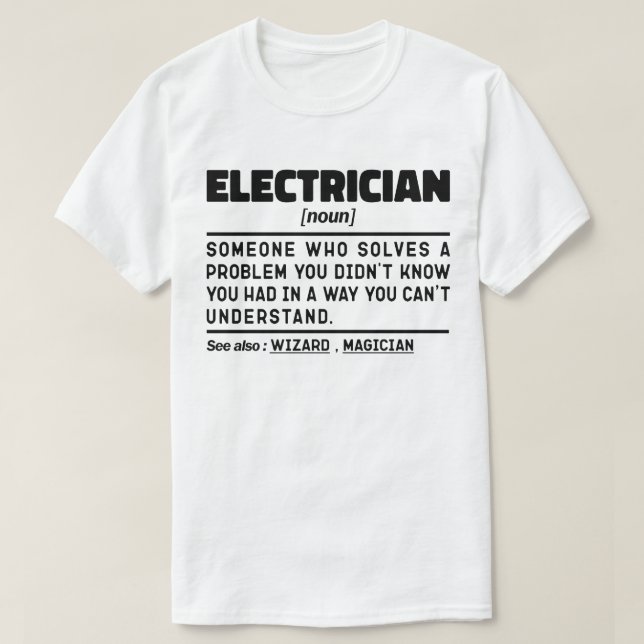 Electrician Noun Coola Pappa Retrött Fars dag Joke T Shirt (Design framsida)