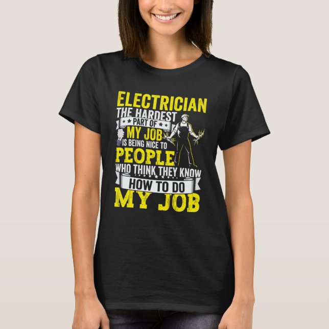 Electrician Pappa Apparel Electriel Lineman för ma T Shirt (Framsida)