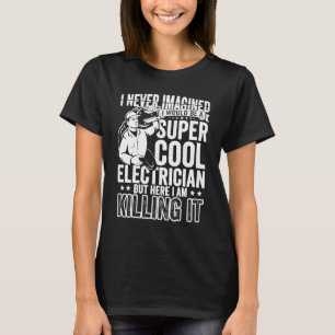 Electrician Pappa Apparel Electriel Lineman för ma T Shirt