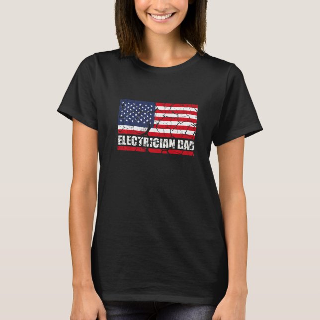 Electrician Pappa for Electriker Worker or Electri T Shirt (Framsida)