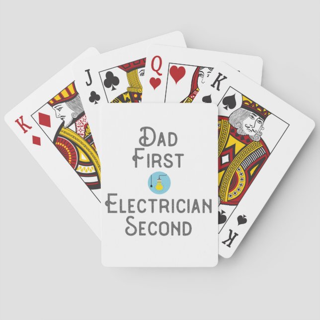 Electrician Pappa Gift First Electrician Second Gi Casinokort (Baksidan)