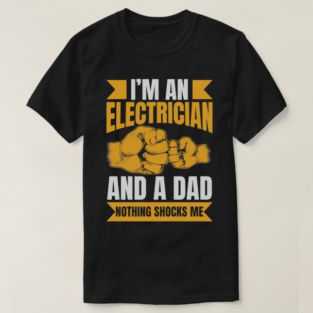 Electrician Pappa Joke Wiremen Electrical Worker L T Shirt (Design framsida)