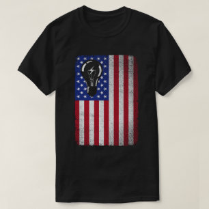 Electrician Patriotic American Flagga Electrician T Shirt