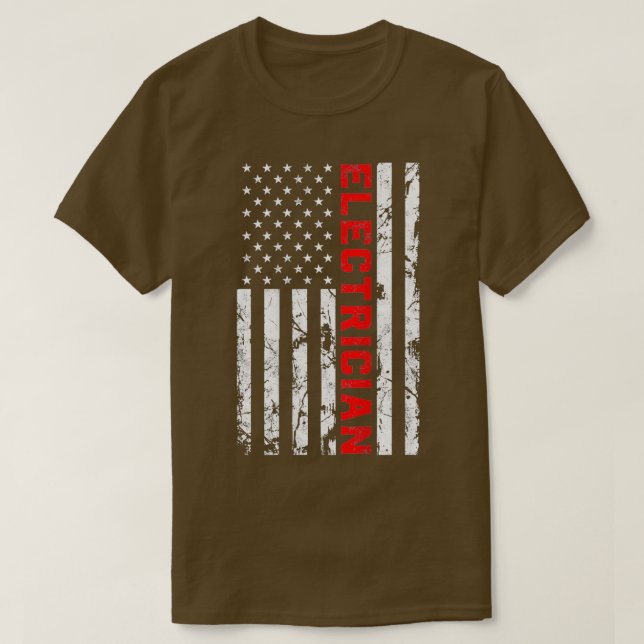 Electrician Patriotic American Flagga ElectricianT T Shirt (Design framsida)