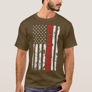 Electrician Patriotic American Flagga ElectricianT T Shirt