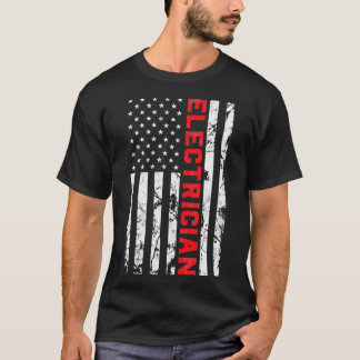 Electrician Patriotic American flagga T Shirt