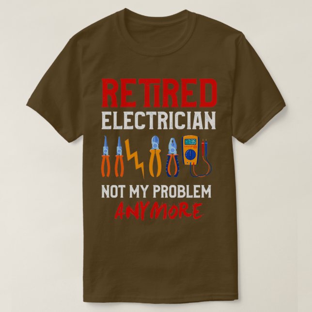 Electrician Pension Gift Funny Retrött Electric T Shirt (Design framsida)