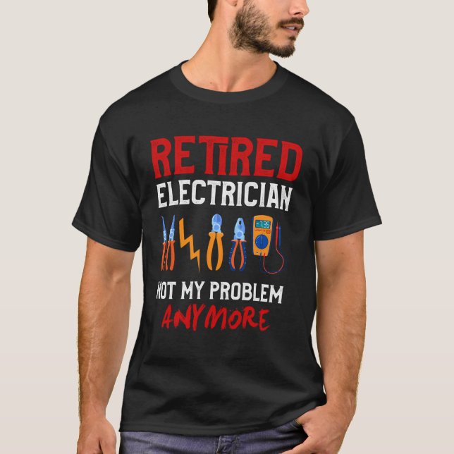 Electrician Pension Gift Shirt Funny Retrött El T (Framsida)