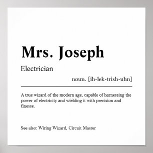 Electrician Personlig Gift Poster