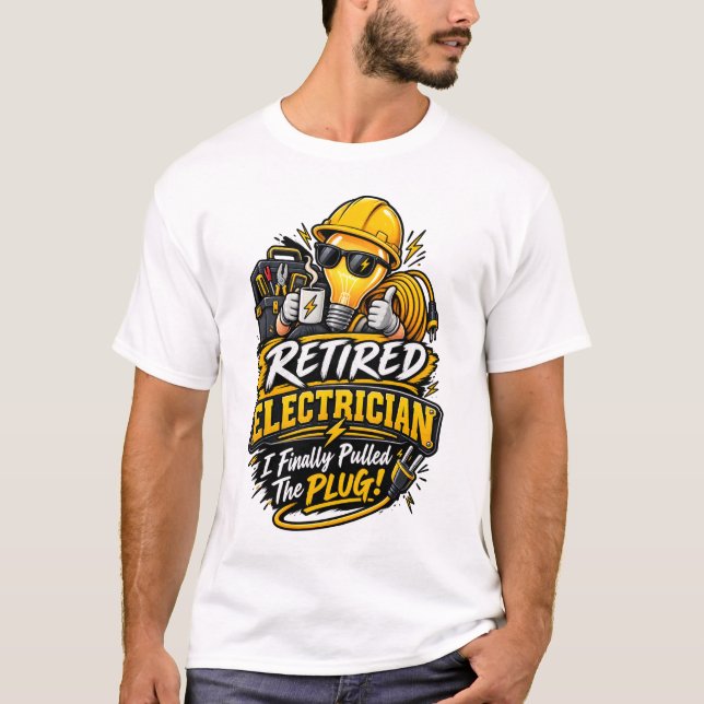 Electrician Retirement Gift T Shirt (Framsida)