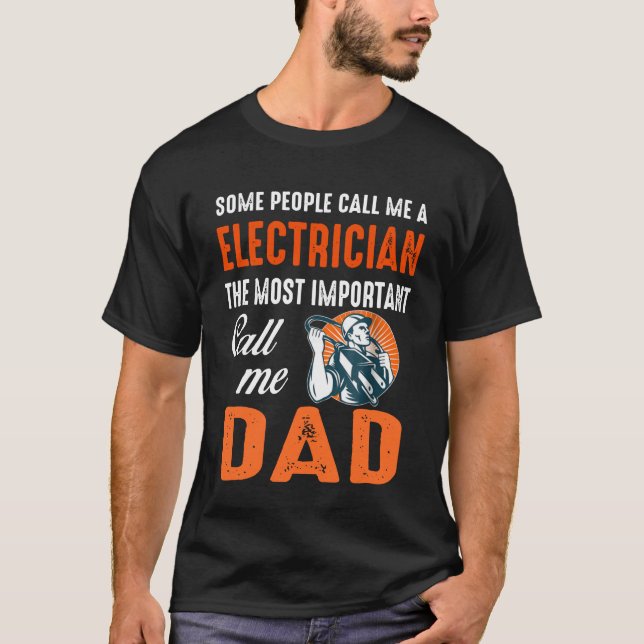 Electrician Ring mig Pappa Shirts T Shirt (Framsida)