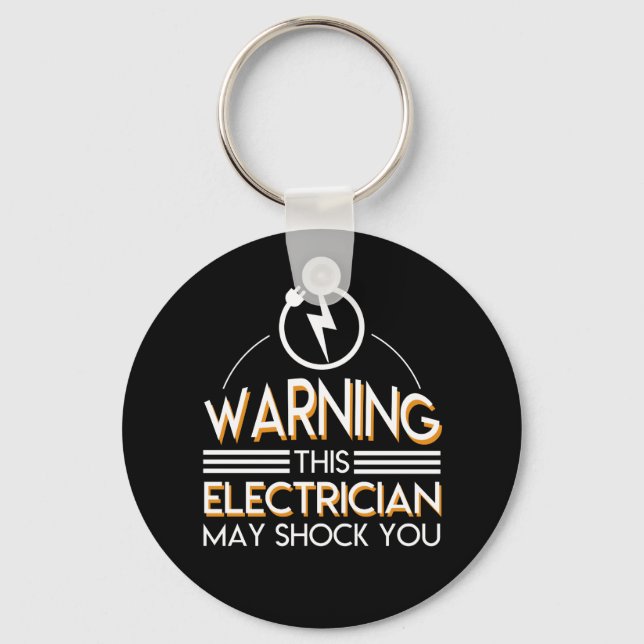 Electrician Shock You Funny Manar Women Shirt Nyckelring (Framsida)