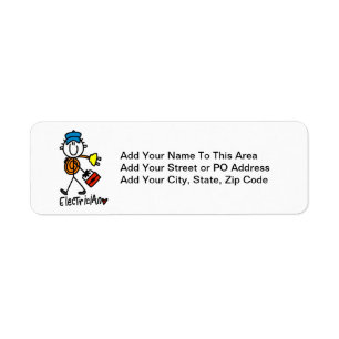 Electrician Stick figur Returadress Etikett