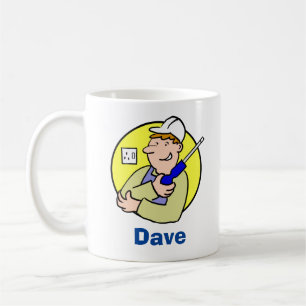Electrician Tradesman med Namn Kaffemugg