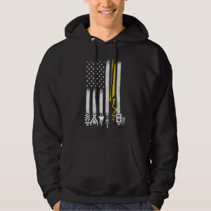 Electrician US Flagga Verktyg for Electrician Hoodie