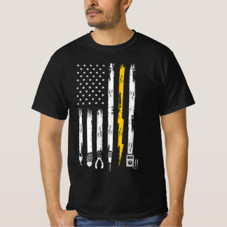Electrician US Flagga Verktyg for Electrician T Shirt