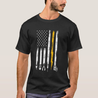 Electrician US Flagga Verktyg for Electrician T Shirt