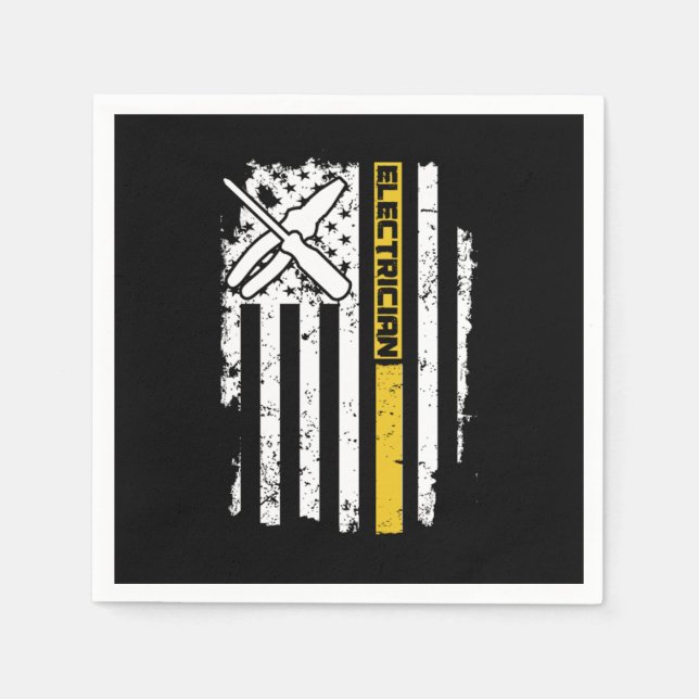 Electrician USA flagga American Electrical Electro Pappersservett (Framsidan)