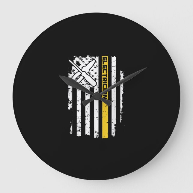 Electrician USA flagga American Electrical Gift Stor Klocka (Framsida)