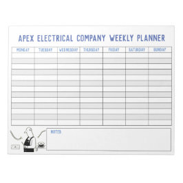 Electrician Weekly Planner. Personligens rubrik. Anteckningsblock