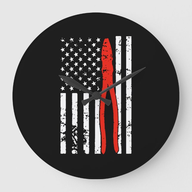 Electrician with America Flagga Stor Klocka (Framsida)
