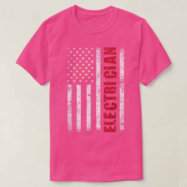 ElectricianUSA Flag Lineman Electrical Worker Repa T Shirt (Design framsida)