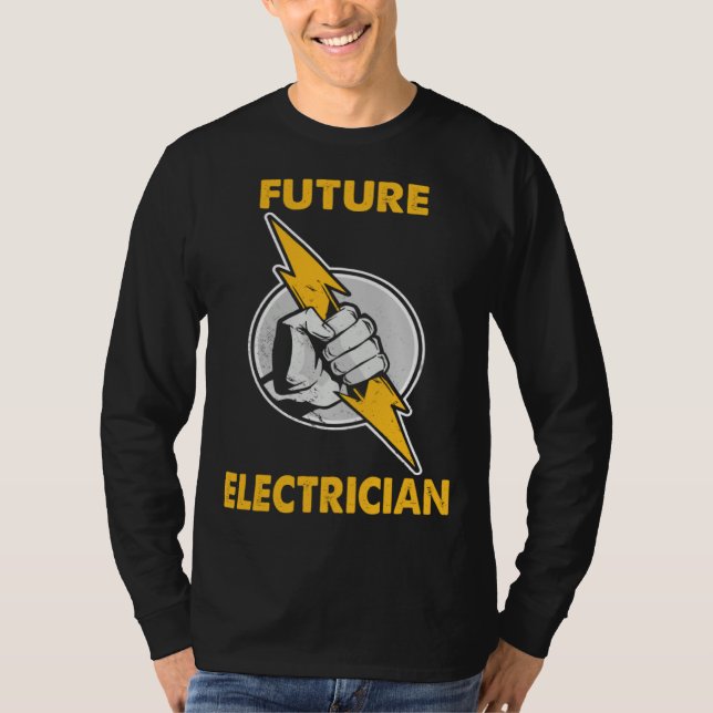 Electricity lightning  Future Electrician T Shirt (Framsida)