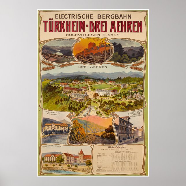 Electrische Bergbahn Türkheim-Drei Aehren, Poster (Framsidan)