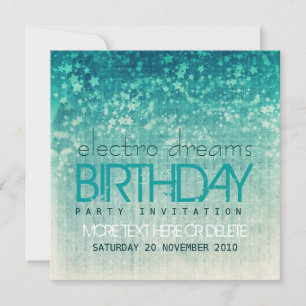 Electro Dreams Party födelsedag Inbjudningar
