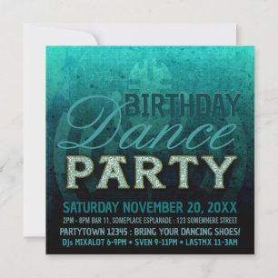 Electro Ljud Dance Party födelsedag Inbjudningar