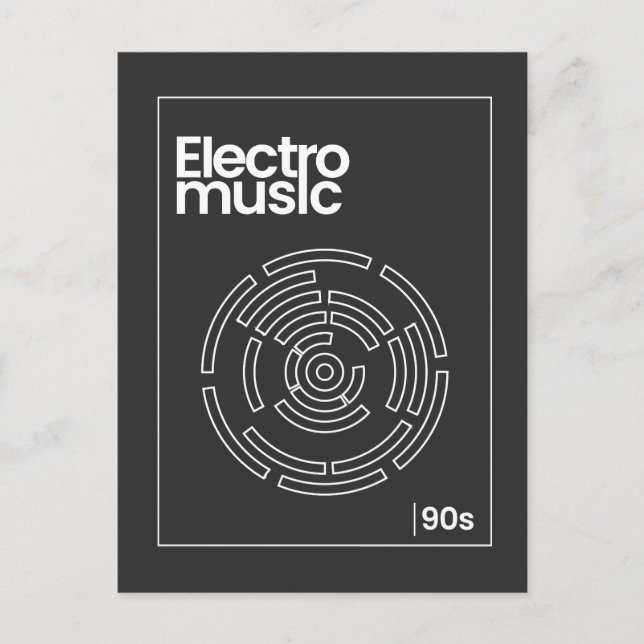 Electro Maze 90s Techno T-shirt Vykort (Framsida)