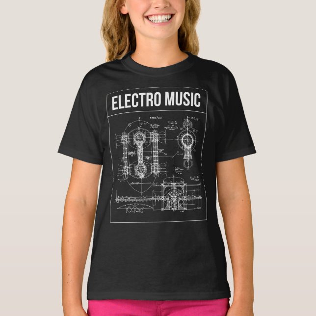 Electro Music affischdesign T Shirt (Framsida)