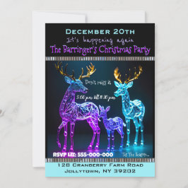 Electro Reindeer Roligt jul Party Inbjudningar