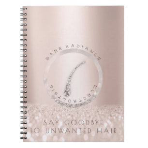 Electrolysis Hair Borttagal Ro Logotyp Glitter Anteckningsbok