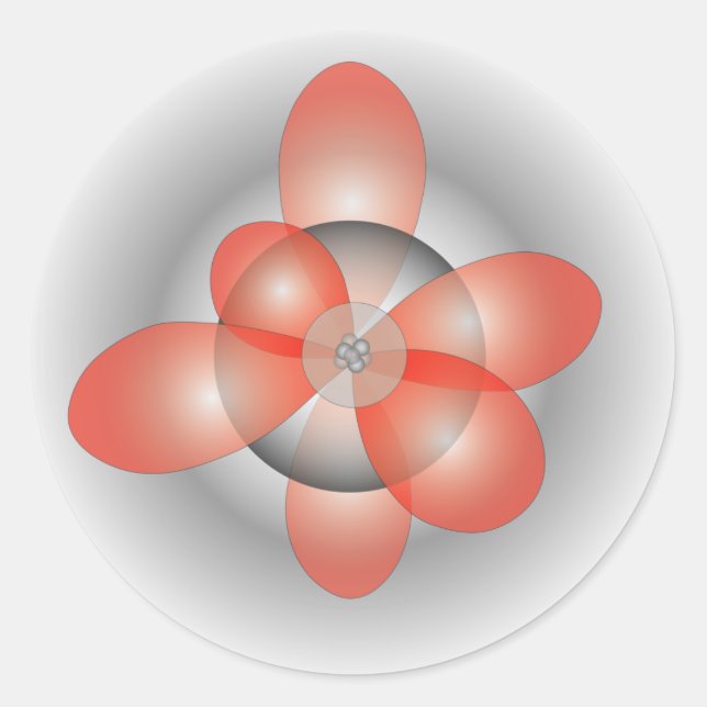 Electron Orbitals Sticker Runt Klistermärke (Framsida)