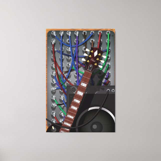 Electronic Guitar and Musical Amp Canvastryck (Framsida)