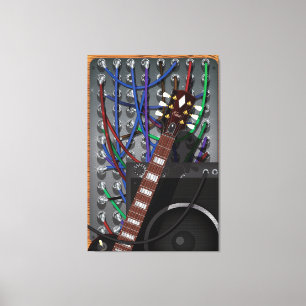 Electronic Guitar and Musical Amp Canvastryck