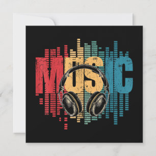 Electronic Music Älskare DJ Vintage-hörlurar Inbjudningar