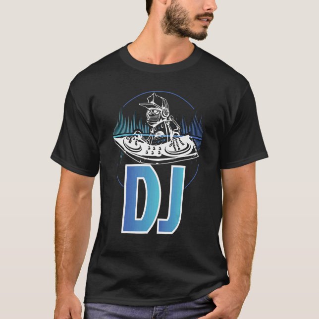 Electronic Visualizer Turntable Coola Dj Diskjocke T Shirt (Framsida)