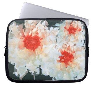 Electronics Bag Flowers White Black Cubist Laptop Fodral