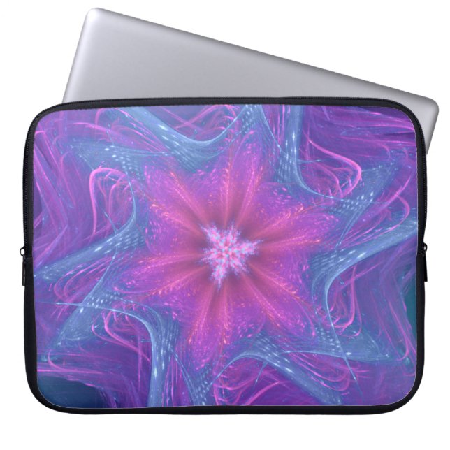 Electronics Bag Fractal Flikvätt Cyan Palette Laptop Fodral (Framsidan)