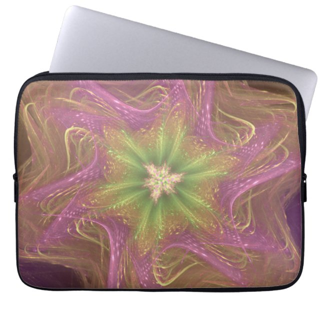 Electronics Bag Fractal Light Lila Palette Laptop Fodral (Framsidan)