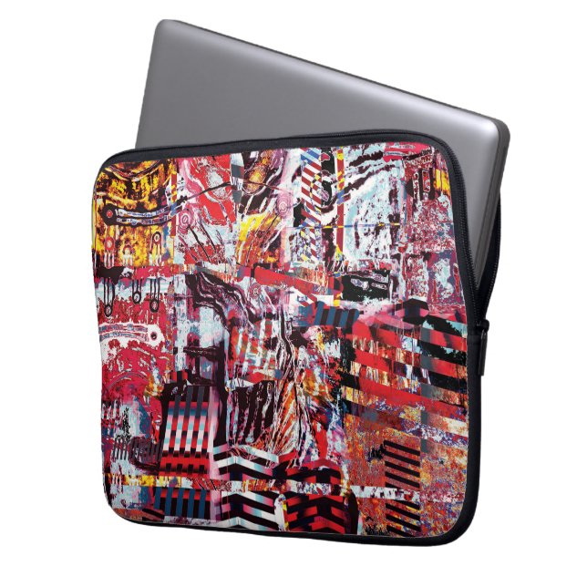 Electronics Bag – Fragmented Pulse Laptop Fodral (Framsidan Vänster)