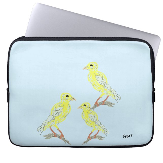 Electronics Bag : Fredliga dagen Singing Canaries Laptop Fodral (Framsidan)