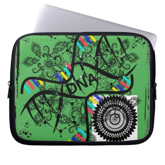 Electronics Bag grönt dna helix mönster Laptop Fodral (Framsidan)