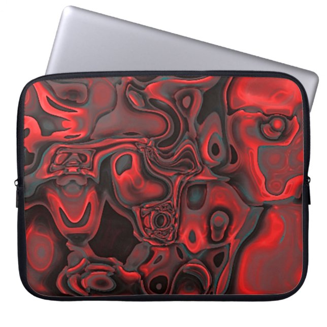 Electronics Bag Red Dominant Gemstone Mönster Laptop Fodral (Framsidan)