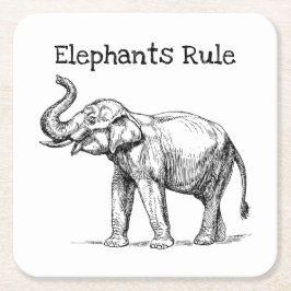 Elefanerska regler underlägg papper kvadrat